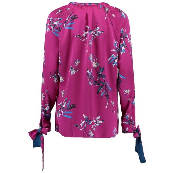 Hugo Boss Eronic violet floral Silk Blouse - Picture 2 of 7